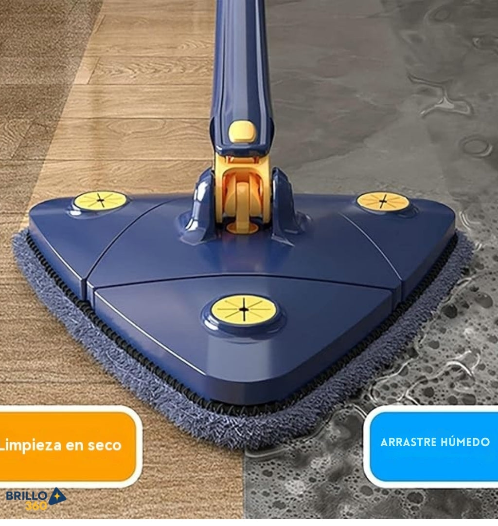 🧹Brillo360- La primera fregona triangular 360° que evita dolor de manos y llega a cada rincón