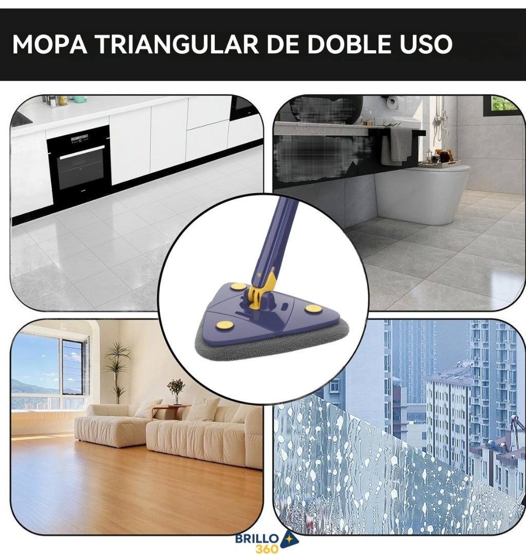 🧹Brillo360- La primera fregona triangular 360° que evita dolor de manos y llega a cada rincón